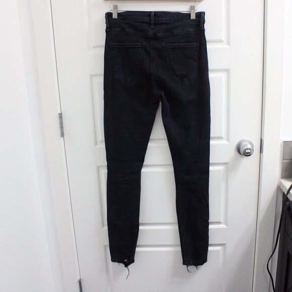 Agolde Black Distressed Skinny Jeans Size 28 Raw Edge Hem - Picture 4 of 4